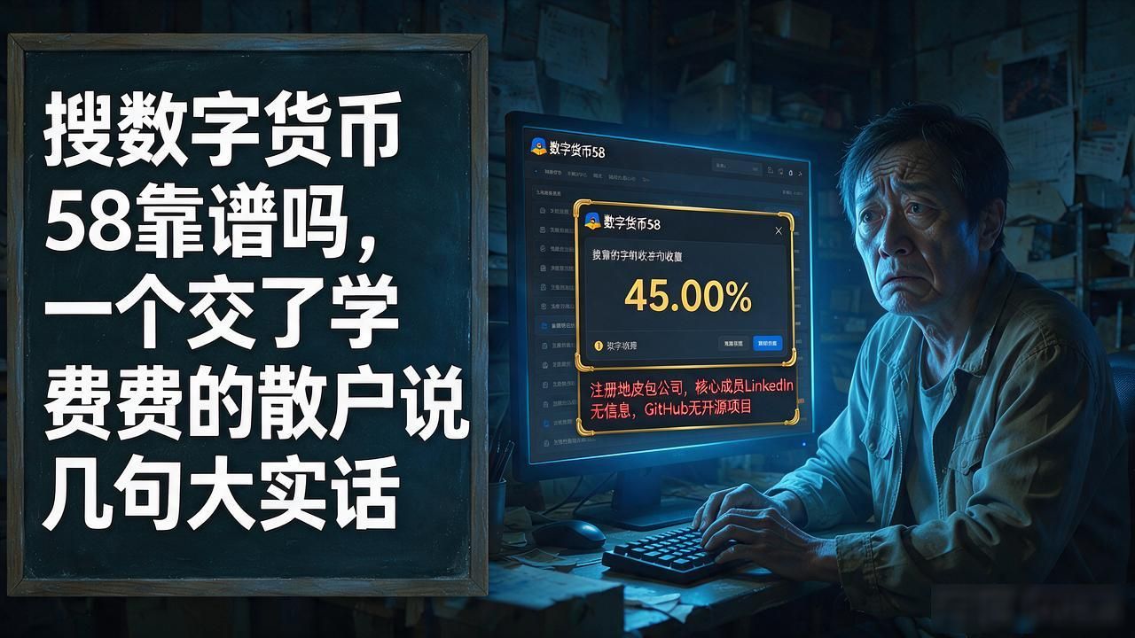搜数字货币58靠谱吗，一个交了学费的散户说几句大实话