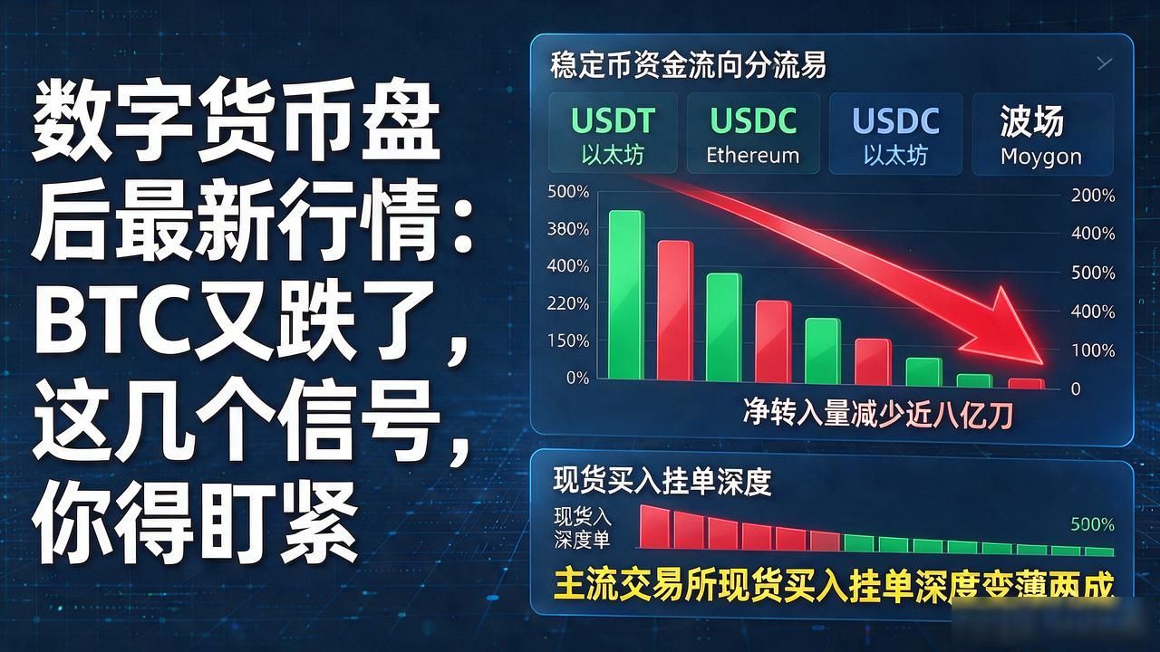 数字货币盘后最新行情：BTC又跌了，这几个信号你得盯紧