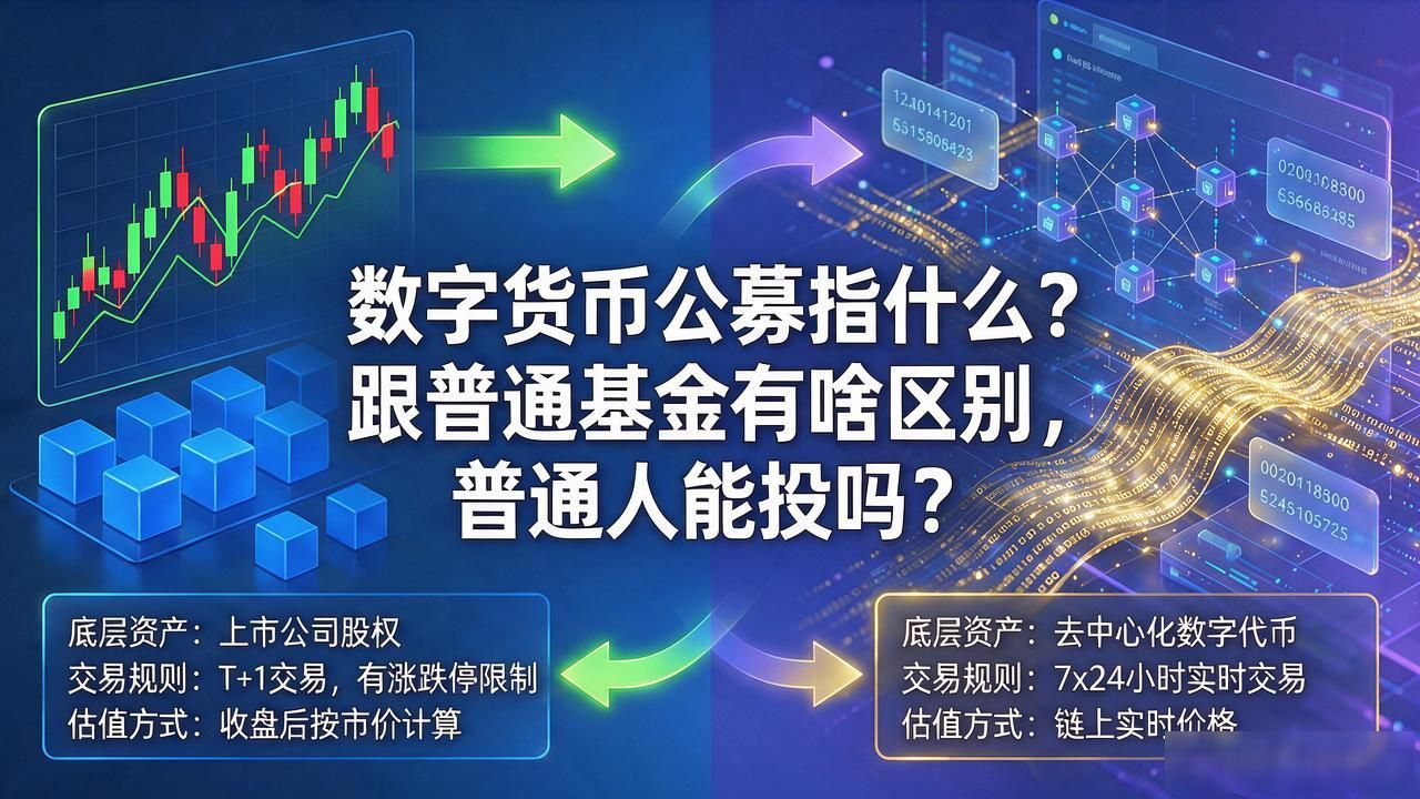 数字货币公募指什么？跟普通基金有啥区别，普通人能投吗