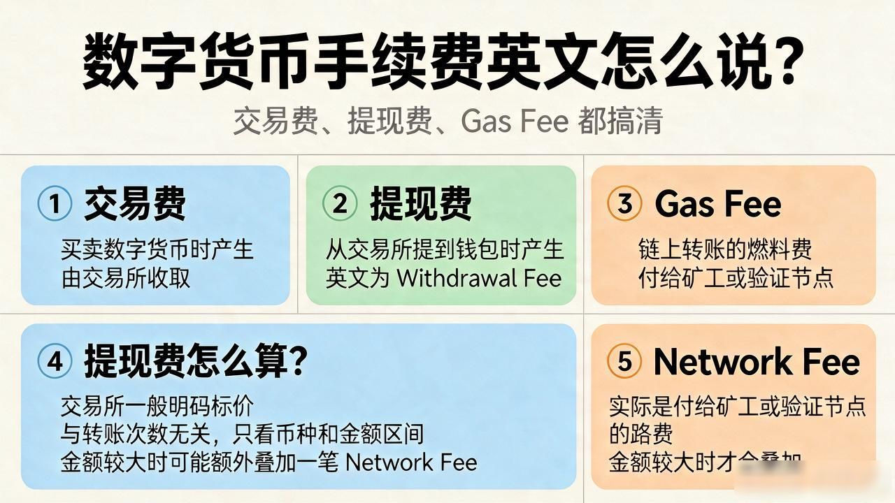 数字货币手续费英文怎么说？交易费、提现费、Gas Fee都搞清