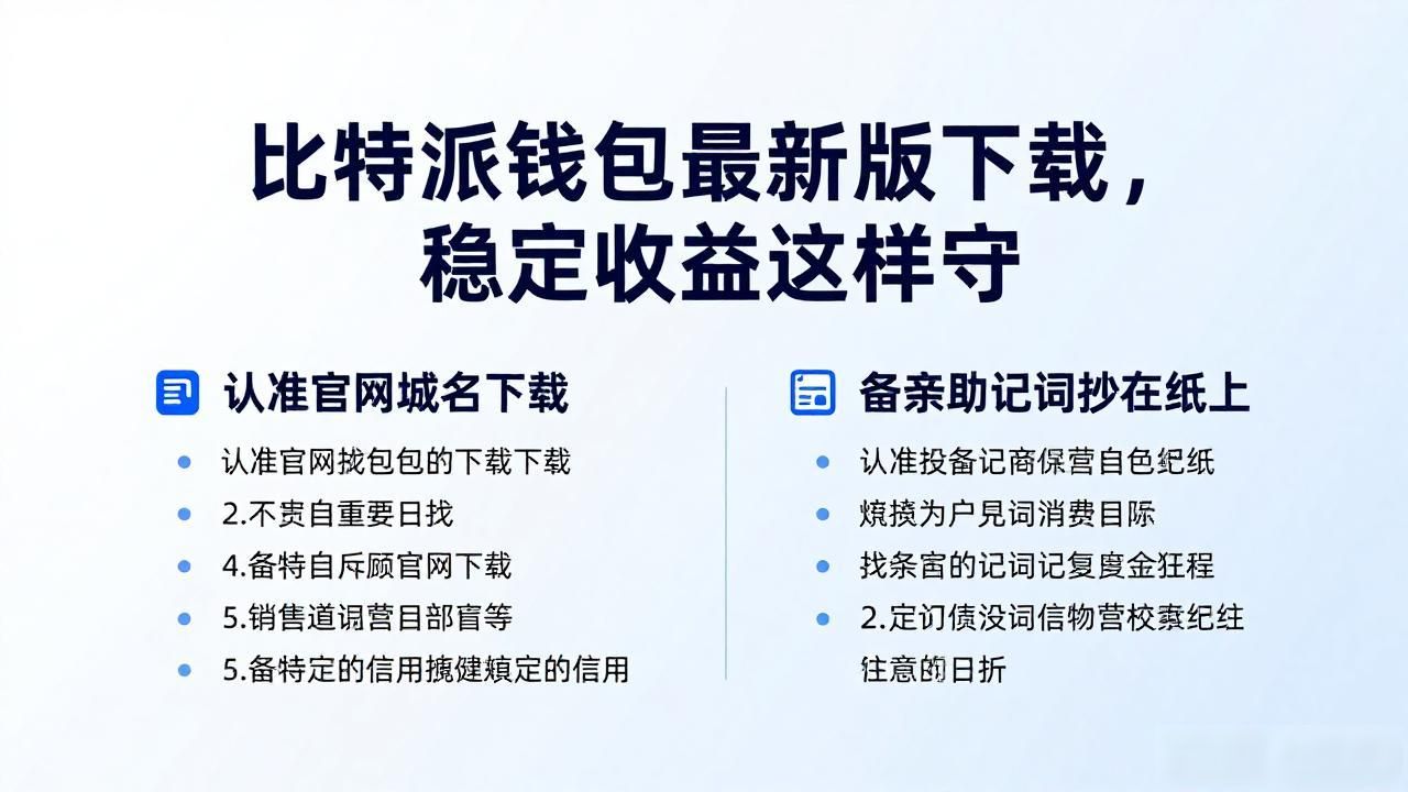 比特派钱包最新版下载，稳定收益这样守