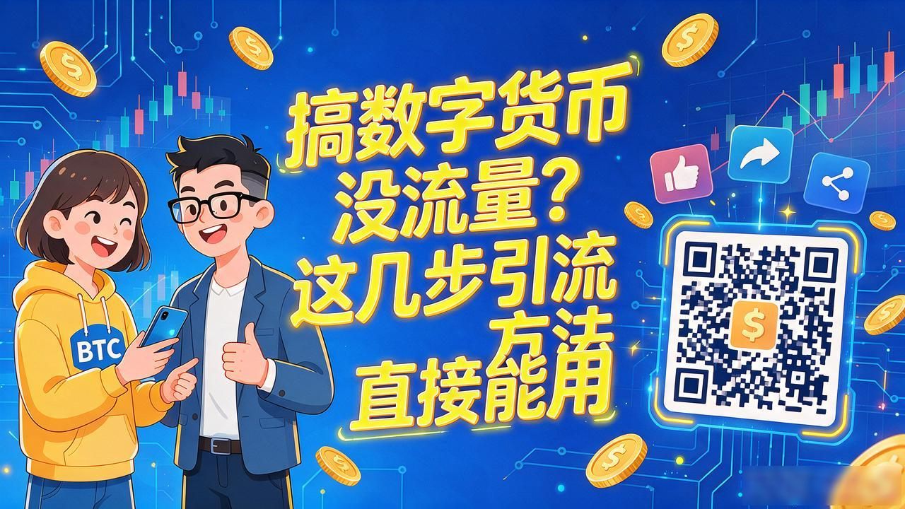 搞数字货币没流量？这几步引流方法直接能用