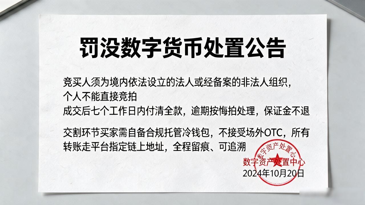 法院罚没数字货币拍卖流程交割规则_罚没数字货币处置公告_司法拍卖比特币USDT竞买人资格限制