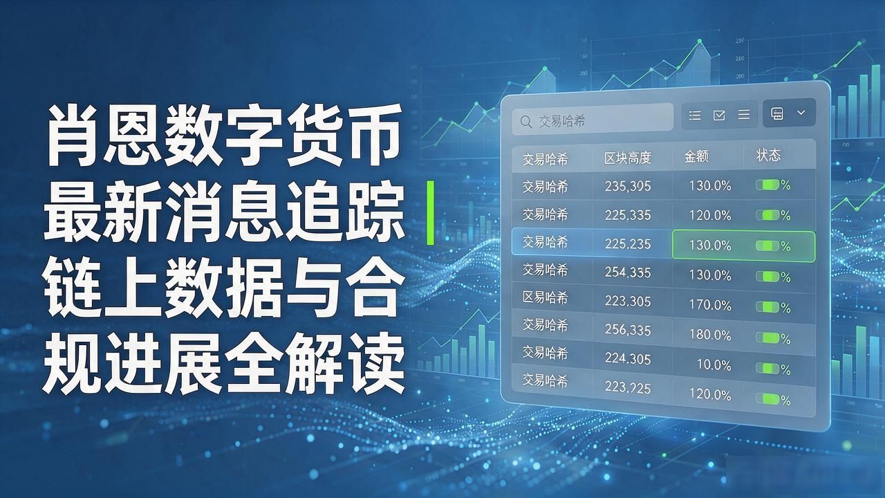 肖恩数字货币最新消息追踪｜链上数据与合规进展全解读