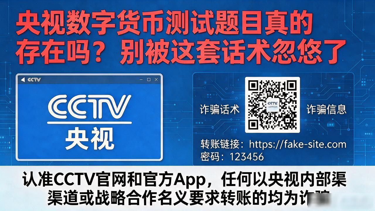 "央视数字货币测试题目"真的存在吗？别被这套话术忽悠了