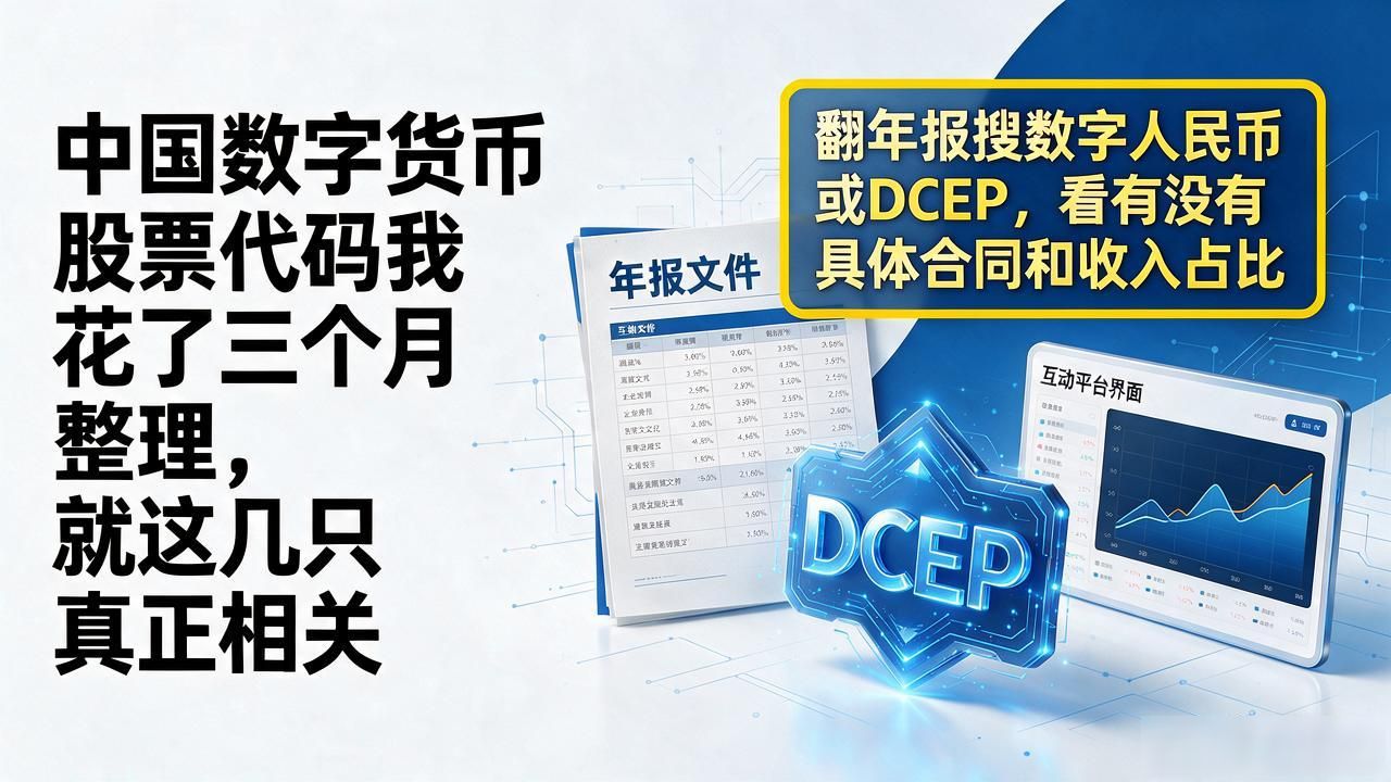中国数字货币股票代码我花了三个月整理，就这几只真正相关